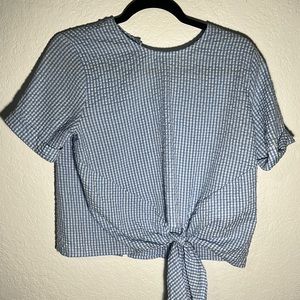 Sadie and Sage Gingham Tie Top Medium